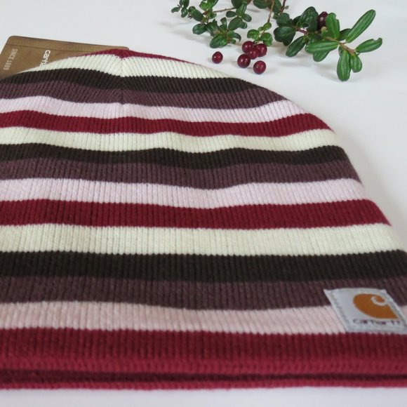 Carhartt Beanie Lingonberry Stripes